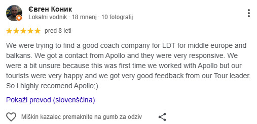Apollo Coach Charter | Premier European Luxury Coach Hire